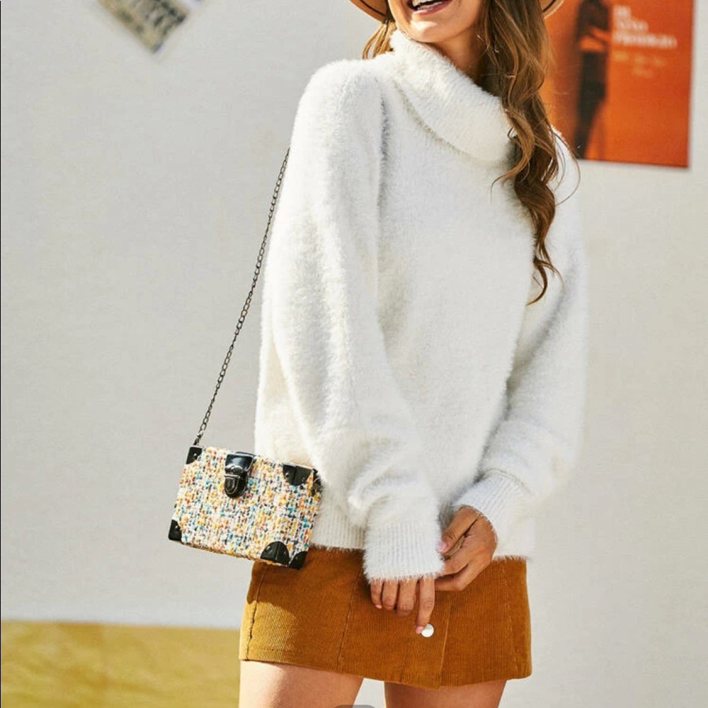 SHEIN White Cowl Neck Sweater